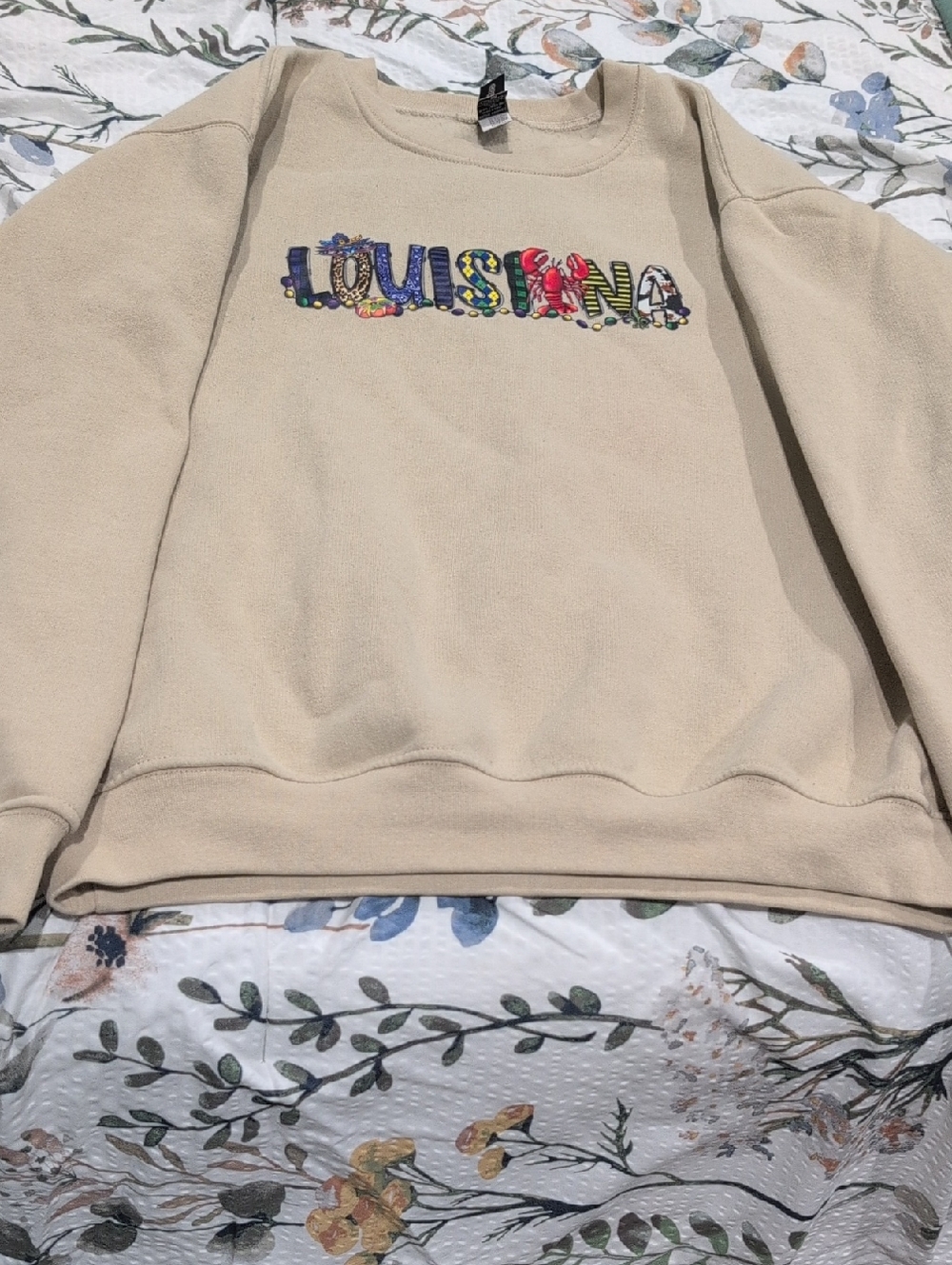 Louisiana Graphic Crewneck Sweatshirt - Beige
